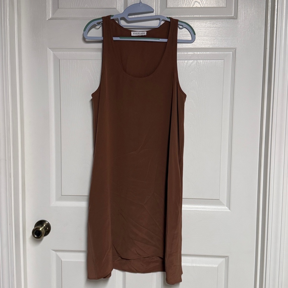 Everlane Tan Sleeveless Shift Dress